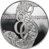 reverse of 10 Złotych - Polish August of 1980 (2010) coin with Y# 738 from Poland.