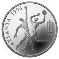 reverse of 50 Litų - XXVI Olympic Games in Atlanta (1996) coin with KM# 101 from Lithuania. Inscription: ATLANTA 1996