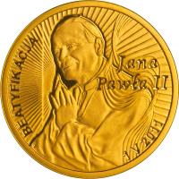 reverse of 100 Złotych - Beatification of John Paul II – 1 May 2011 (2011) coin with Y# 775 from Poland.