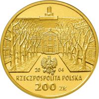 obverse of 200 Złotych - 100th Anniversary of Foundation of Fine Arts Academy (2004) coin with Y# 511 from Poland.