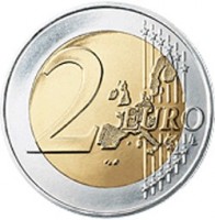 reverse of 2 Euro - John Paul II - 75th anniversary of the founding of the Vatican City State (2004) coin with KM# 358 from Vatican City. Inscription: 2 EURO LL