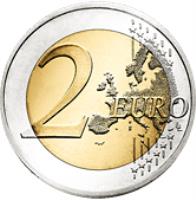 reverse of 2 Euro - Benedict XVI - 80th birthday of His Holiness Pope Benedict XVI (2007) coin with KM# 399 from Vatican City. Inscription: 2 EURO LL