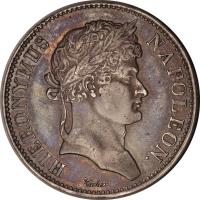 obverse of 5 Franken - Jerome Napoleon (1809) coin with KM# 108 from German States. Inscription: HIERONYMUS NAPOLEON. Tiolier