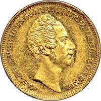 obverse of 4 Ducat - Oscar I (1846 - 1852) coin with KM# 670 from Sweden.