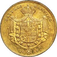 reverse of 4 Ducat - Oscar I (1846 - 1852) coin with KM# 670 from Sweden.