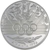 reverse of 1 Pound - Olympic Games Atlanta (1996) coin with KM# 71 from Cyprus. Inscription: 1£ ATLANTA 1996