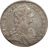 obverse of 15 Krajczár - Maria Theresa (1747 - 1750) coin with KM# 344 from Hungary.