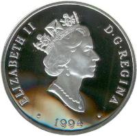 obverse of 20 Dollars - Elizabeth II - Canadian Aviation: Curtiss HS-2L Seaplane (1994) coin with KM# 246 from Canada. Inscription: ELIZABETH II D · G · REGINA · 1994 ·