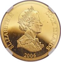 obverse of 50 Dollars - Elizabeth II - Henry VII (2006) coin with KM# 1624 from Cook Islands. Inscription: ELIZABETH II COOK ISLANDS 2006