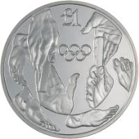 reverse of 1 Pound - Olympic Games Barcelona - Silver Proof Issue (1992) coin with KM# 67a from Cyprus. Inscription: £1