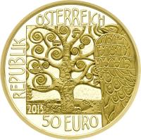 reverse of 50 Euro - Klimt and his Womans: The expectation (2013) coin with KM# 3218 from Austria. Inscription: REPUBLIK ÖSTERREICH 2013 50 EURO