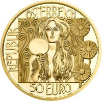 reverse of 50 Euro - Klimt and his Womans: Judith II (2014) coin with KM# 3229 from Austria. Inscription: REPUBLIK ÖSTERREICH 2014 50 EURO