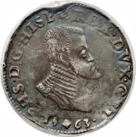 obverse of 1 Écu - Felipe II (1563) coin from Spanish Netherlands.