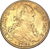 obverse of 4 Escudos - Carlos IV (1791 - 1808) coin with KM# 80 from Bolivia.