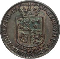 obverse of 1/6 Thaler - George II August (1727 - 1760) coin with KM# 180 from German States. Inscription: .GEORG · II · D · G · M · BR FR · ET · HIB · REX · F · D · 17. 31 FEIN SILB: 1/6