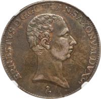 obverse of 1/2 Taler - Ernst Ludwig II (1774 - 1776) coin with KM# 331 from German States. Inscription: ERNESTVS. D. G. GOTHAN. SAXONVM. DVX.