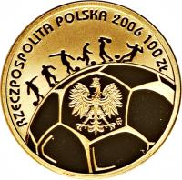 obverse of 100 Złotych - 2006 World Cup, Germany (2005) coin with Y# 581 from Poland.