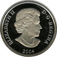 obverse of 30 Dollars - Elizabeth II - Canadian Wildlife: Grizzly bear (2004) coin with KM# 1105 from Canada. Inscription: ELIZABETH II D · G · REGINA 2004