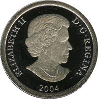 obverse of 75 Dollars - Elizabeth II - Canadian Wildlife: Grizzly bear (2004) coin with KM# 1106 from Canada. Inscription: ELIZABETH II D · G · REGINA 2004