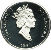 obverse of 150 Dollars - Elizabeth II - Canadian Wildlife: Polar bear (1990) coin with KM# 176 from Canada. Inscription: ELIZABETH II D · G · REGINA 1990