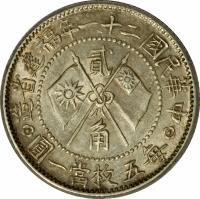 obverse of 20 Fen - Canton martyrs (1932) coin with Y# 391 from China.