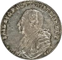 obverse of 1 Taler - Friedrich I Eugen - 300 Years of the Duchy of Württemberg (1795) coin with KM# 445 from German States. Inscription: FRID. EVG. D. G. DVX WIRTEMB. ET T. A.1795 / REG.I.