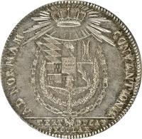 reverse of 1 Taler - Friedrich I Eugen - 300 Years of the Duchy of Württemberg (1795) coin with KM# 445 from German States. Inscription: AD NORMAM / CONVENTIONIS TERT / DUCAT SECULAR