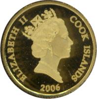 obverse of 10 Dollars - Elizabeth II - Lost Dutchman's Gold Mine (2006) coin from Cook Islands. Inscription: ELIZABETH II COOK ISLANDS RDM 2006