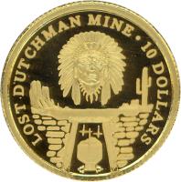 reverse of 10 Dollars - Elizabeth II - Lost Dutchman's Gold Mine (2006) coin from Cook Islands. Inscription: LOST DUTCHMAN MINE · 10 DOLLARS