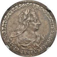 obverse of 1/2 Taler - Georg I Ludwig - Death of Sophia von der Pfalz, Mother of George I Ludwig (1714) coin with KM# 96 from German States. Inscription: SOPH.D.G.EX.STIRP.EL.PAL.EL.VID.BR.ET LVN.M.BRIT.HAERES.*