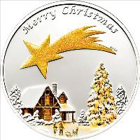 reverse of 5 Dollars - Christmas (2010) coin with KM# 306 from Palau. Inscription: Merry Christmas 2010