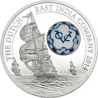 reverse of 10 Dollars - Elizabeth II - Dutch East India Company (2014) coin from Cook Islands. Inscription: THE DUTCH EAST INDIA COMPANY 2014 VOC