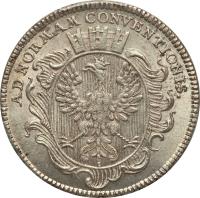 obverse of 20 Kreuzer (1781 - 1784) coin with KM# 266 from German States. Inscription: AD NORMAM CONVENTIONIS.