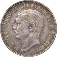 obverse of 2 Mark - Günther Viktor (1898) coin with KM# 186 from German States. Inscription: GUNTHER FURST ZU SCHWARZBURG RUDOLSTADT