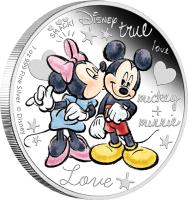 reverse of 2 Dollars - Elizabeth II - Disney Characters: Crazy in love (2015) coin from Niue.