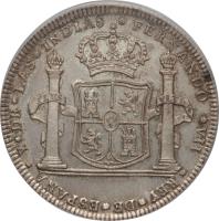 obverse of 4 Reales - Fernando VII - Fernando VII Proclamation: Queretaro (1808) coin with KM# QA66 from Mexico. Inscription: *FERNANDO *VII *REY *DE *ESPAÑA *Y *DE *LAS *INDIAS