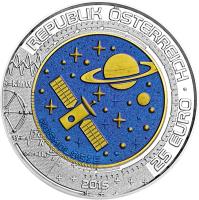 obverse of 25 Euro - Cosmology (2015) coin with KM# 3238 from Austria. Inscription: REPUBLIK ÖSTERREICH 2015 · 25 EURO KOSMOLOGIE