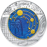 reverse of 25 Euro - Cosmology (2015) coin with KM# 3238 from Austria. Inscription: MULTIVERSUM UNIVERSUM GALAXIE SONNENSYSTEM