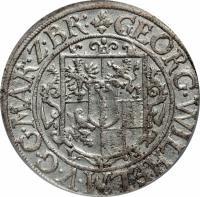 obverse of 1/24 Taler - Georg Wilhelm (1624 - 1631) coin with KM# 115 from German States. Inscription: GEORG.WILHELM.V.G.G.MAR.Z.BR: