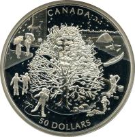 reverse of 50 Dollars - Elizabeth II - Canada's Four Diverse Seasons: The Four Seasons (2006) coin from Canada. Inscription: CANADA TB 50 DOLLARS