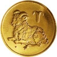 reverse of 25 Roubles - Signs of the Zodiac: Aries (2003) coin with Y# 1005 from Russia.