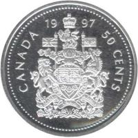 reverse of 50 Cents - Elizabeth II (1997 - 2003) coin with KM# 290a from Canada. Inscription: 19 97<br/>CANADA<br/>50 CENTS