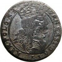 obverse of 6 Grossus - John II Casimir - Lithuanian (1664 - 1668) coin with KM# 91 from Polish–Lithuanian Commonwealth. Inscription: IOAN. CASI D.G. T L B REX. POLO. & S