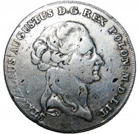 obverse of 6 Złotych - Stanisław II August (1794 - 1975) coin with KM# 216 from Polish–Lithuanian Commonwealth. Inscription: STANISLAUS AUGUSTUS D.G. REX POLON: M.D. LIT.