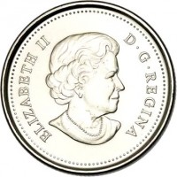 obverse of 25 Cents - Elizabeth II - 100th Anniversary of the First Canadian Arctic Expedition (2013) coin with KM# 1547 from Canada. Inscription: ELIZABETH II D · G · REGINA