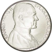 obverse of 100 Lire - John Paul II - Adam Naming the Animals (1988) coin with KM# 209 from Vatican City. Inscription: IOANNES PAVLVS II P.M. AN.X · MCMLXXXVIII