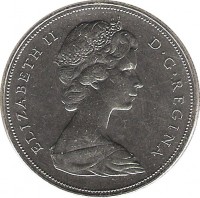 obverse of 1 Dollar - Elizabeth II - 100th Anniversary to Accession of Manitoba (1970) coin with KM# 78 from Canada. Inscription: ELIZABETH II D · G · REGINA