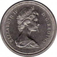 obverse of 1 Dollar - Elizabeth II - Winnipeg Centennial (1974) coin with KM# 88 from Canada. Inscription: ELIZABETH II D · G · REGINA