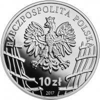 reverse of 10 Złotych - The Enduring Soldiers Accursed by the Communists: The Enduring Soldiers (2017) coin with KM# 978 from Poland. Inscription: RZECZPOSPOLITA POLSKA 10ZŁ 2017