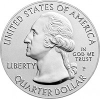 obverse of 1/4 Dollar - Effigy Mounds National Monument - Washington Quarter (2017) coin with KM# 653a from United States. Inscription: UNITED STATES OF AMERICA LIBERTY IN GOD WE TRUST P QUARTER DOLLAR